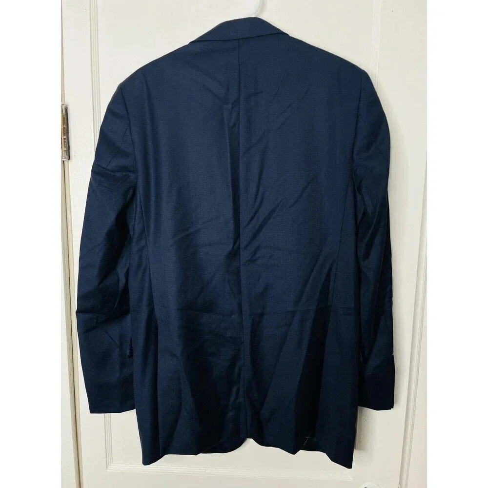 Joe Joseph Abboud 100% Wool Suit Jacket Balzer Men Sz 37 Long Navy Blue Business